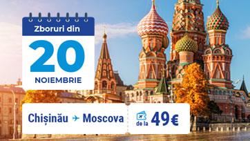 FLYONE reia zborurile spre Moscova începând cu 20 noiembrie 2020