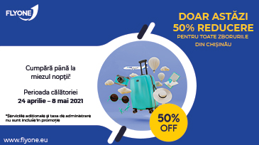 50% REDUCERE pentru TOATE zborurile din Chișinău!